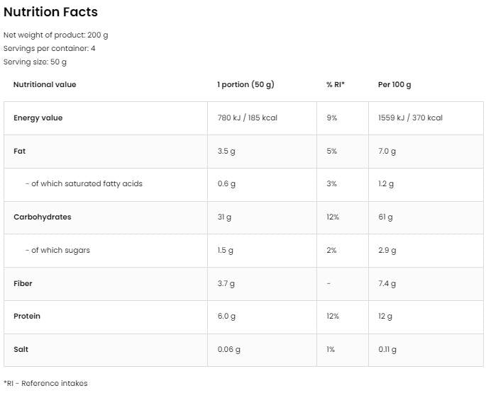 Avoine ma journée | Flocons d'avoine nutritifs 200 grammes