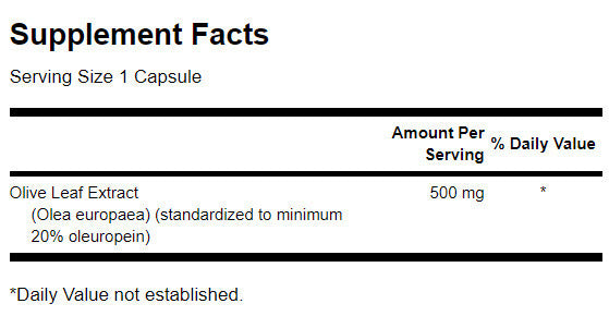 Extrait de feuilles d'olive 500 mg - 120 capsules