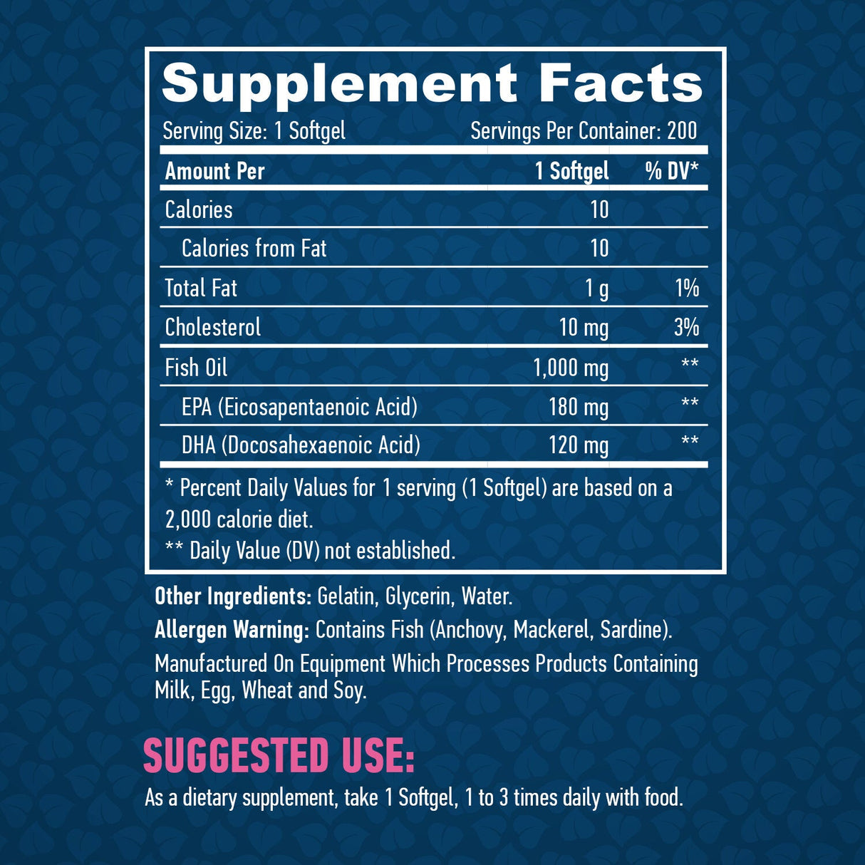 Oméga 3 1000 mg./200 softgels