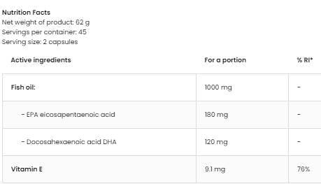 Omega 3 500mg | Capsules de gel faciles à avaler 90