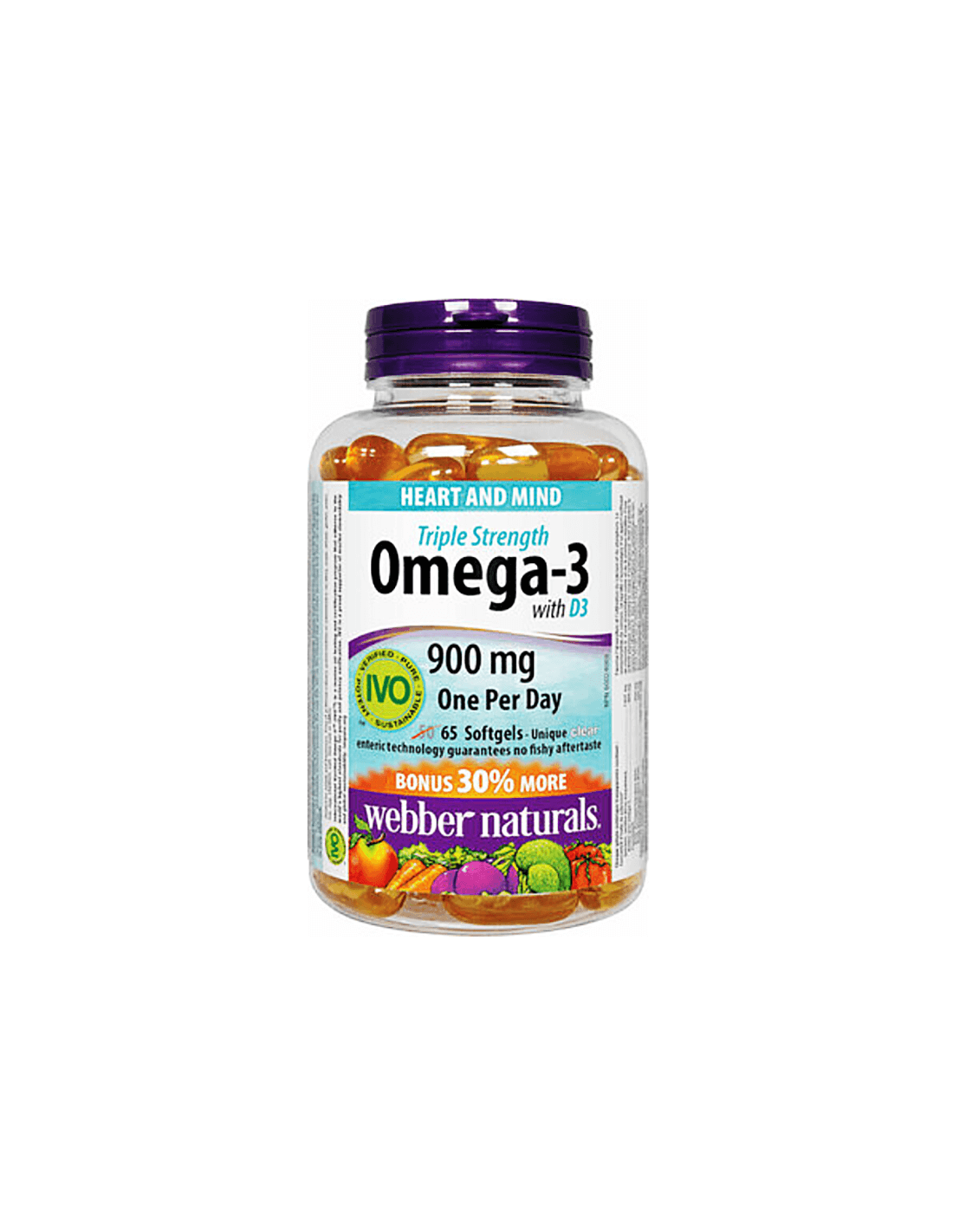 Oméga-3 Triple Strength + Vitamine D3 - oméga-3 (Triple Concentration) + Vitamine D3 1000 UI, 65 SoftGel Capsules