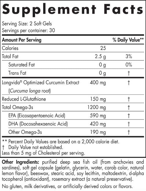 Omega Curcumin 1200mg - 60 capsules de gel