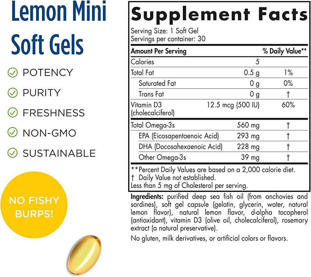 Oméga un 560 mg - 30 capsules de gel