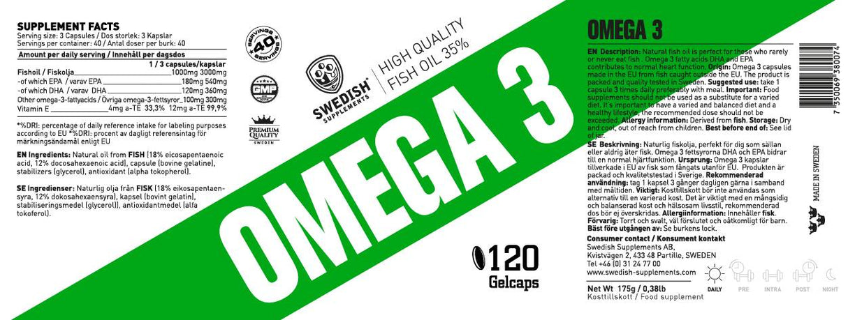 Soyez intelligent - Omega 3 - 120 Capsules de gel