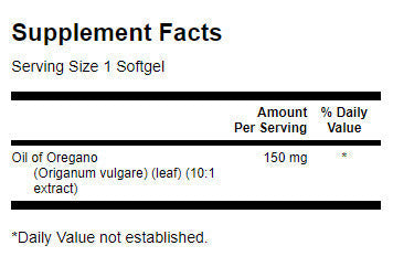 Huile d'origan 150 mg - 120 capsules de gel