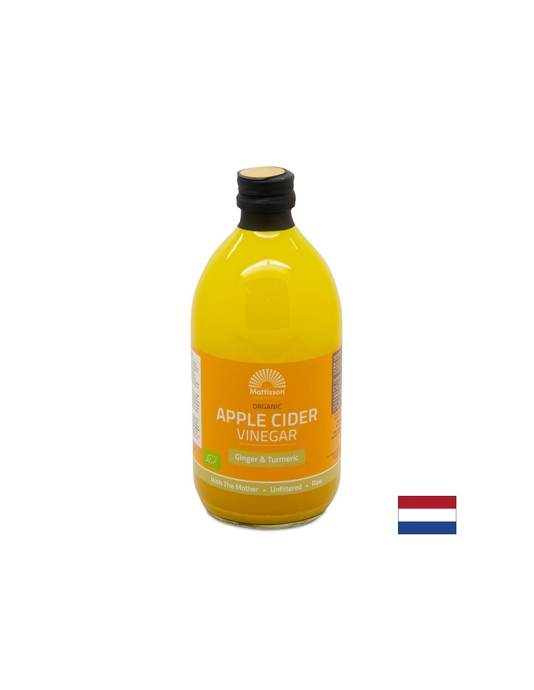 Vinaigre de cidre de pomme au gingembre et au curcuma (biologique), 500 ml <tc>Mattisson Healthstyle</tc>