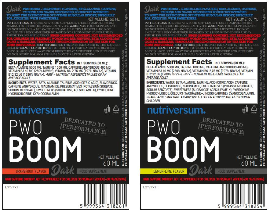 PWO Boom | Tir pré-entraînement - 60 ml