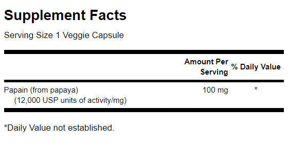 Papain Papaya Enzyme 100 mg - 90 capsules