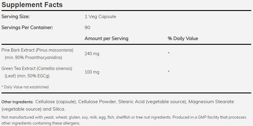 Extrait d'écorce de pin 240 mg - 90 capsules