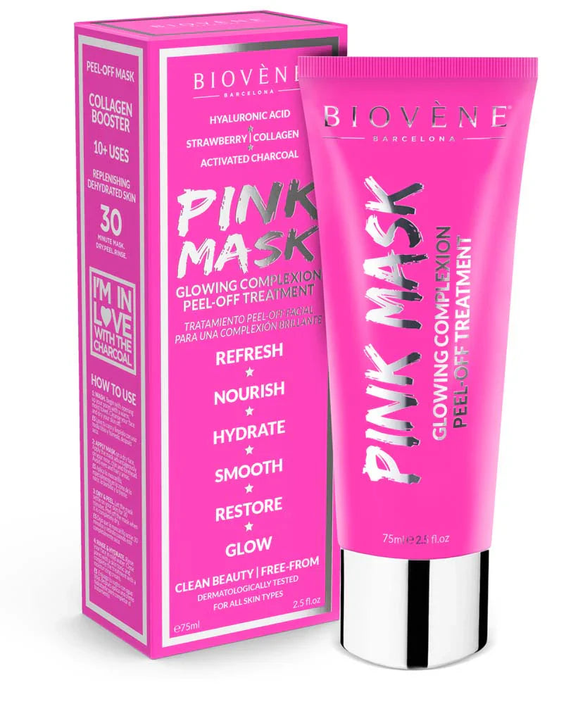 Masque de pelage hydratant avec charbon activé et argile rose - 75 ml