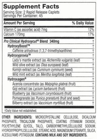 Hydroxycut pro-clinique perd du poids 50% bonus 90 capsules