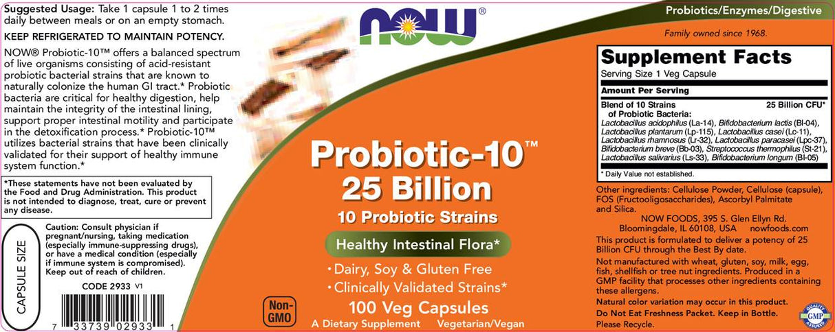 Probiotic-10 25 milliards - 100 capsules