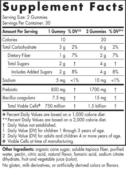 Gummies probiotiques enfants | 1,5 milliard de cellules actives - 60 gummies
