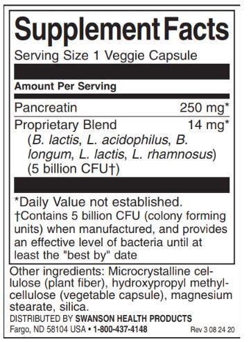 Probiotique avec enzymes digestives - 60 capsules
