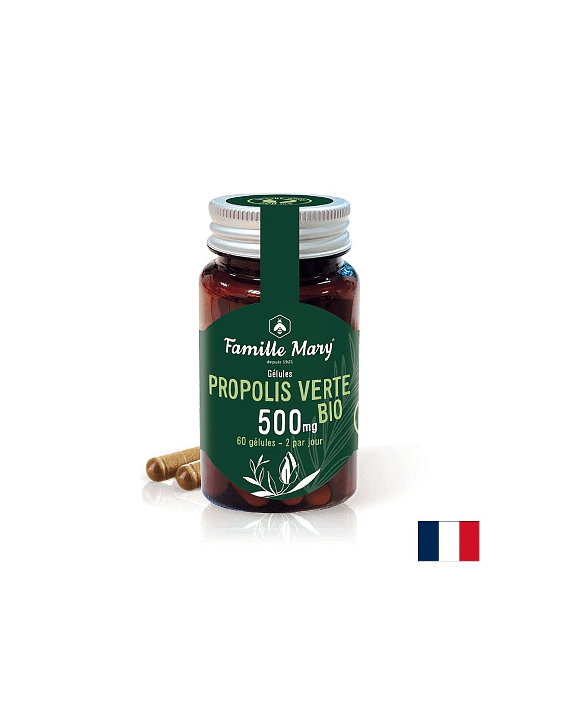 Propolis verte bio/bio green propolis 500 mg, 60 capsules Famille Mary