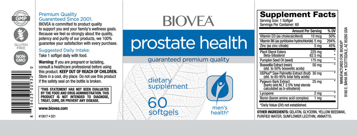 Santé de la prostate/60 softgels