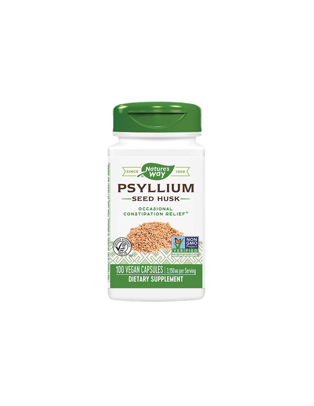 Psyllium Seed Husk 525 mg x 100 capsules Nature's Way