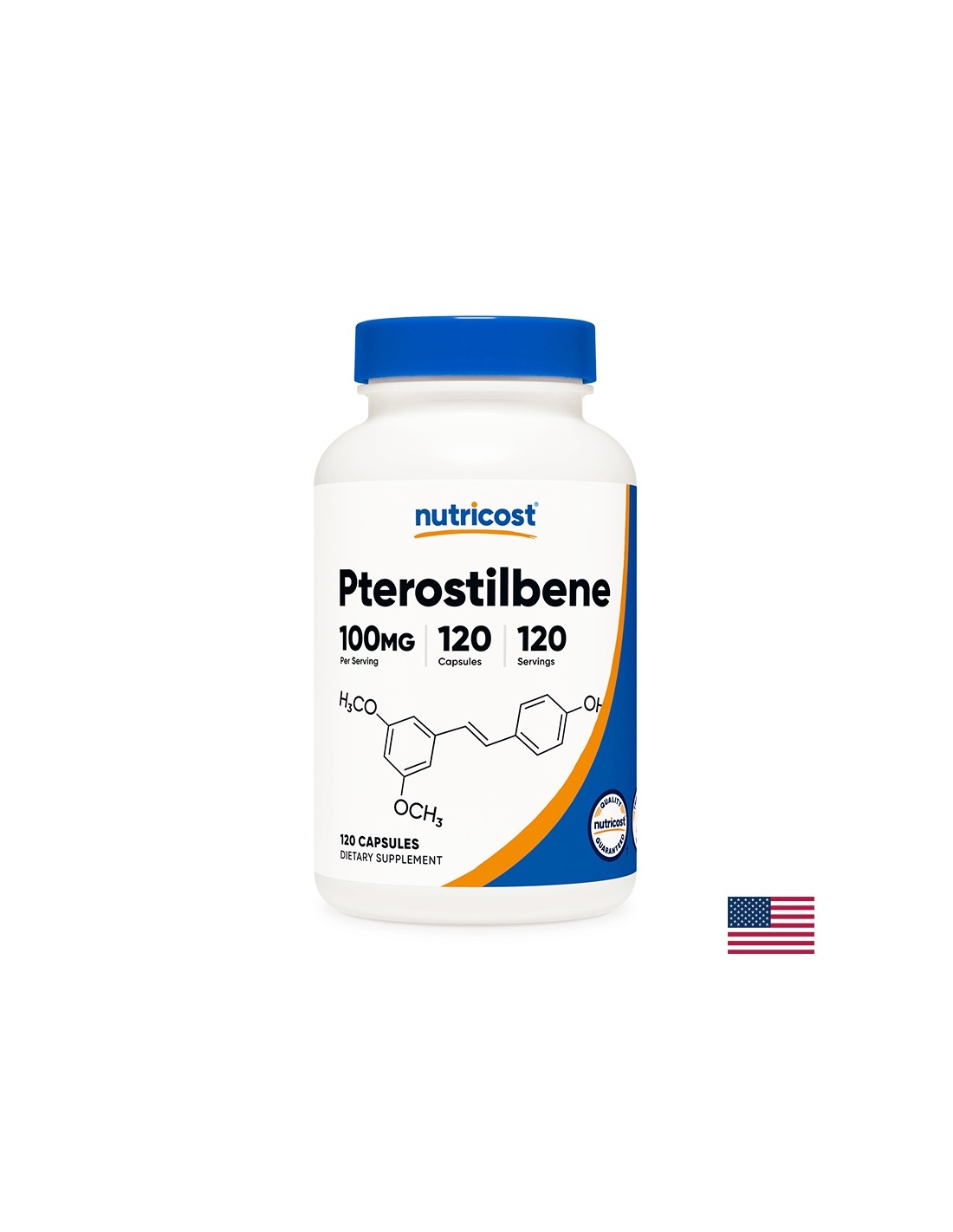 Fonction cérébrale - Ptérostilbène, 100 mg x 120 capsules <tc>Nutricost</tc>