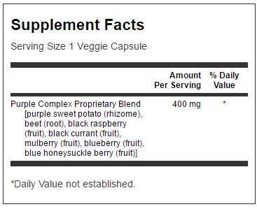 Complexe de fruits et végétariens antioxydants violets 400 mg - 60 capsules