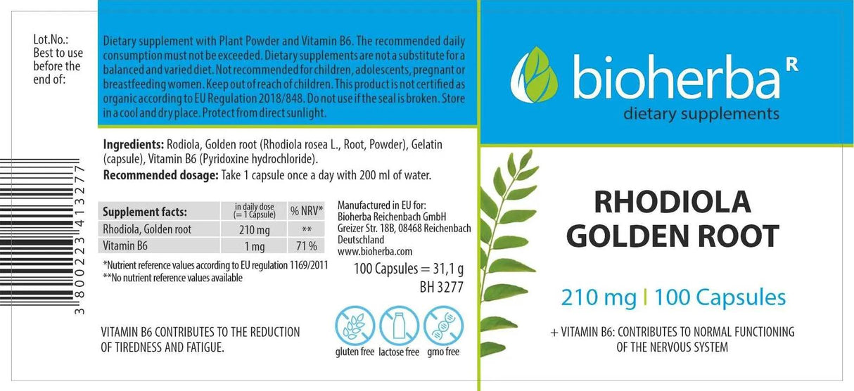 Roole d'or Rhodiola 210 mg - 100 capsules