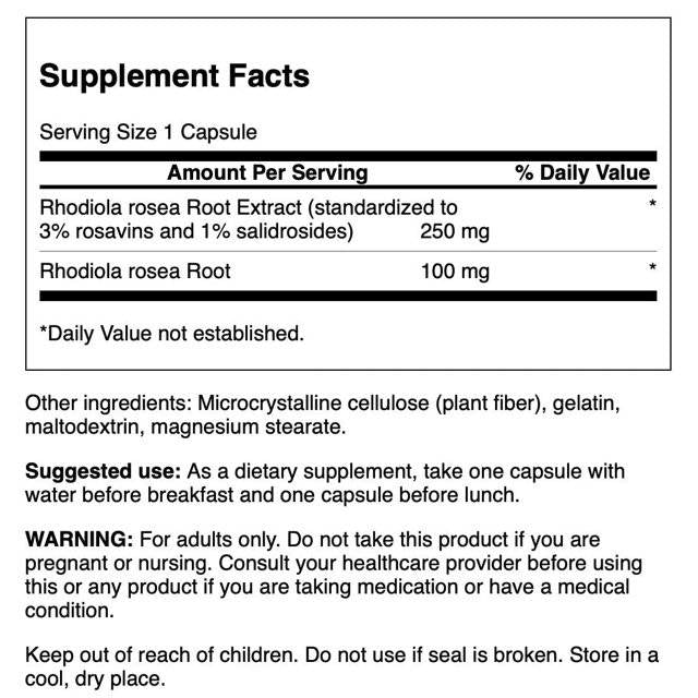 Extrait de Rhodiola Rosea | 3 % R<tc>Osavi</tc>ns 60 gélules