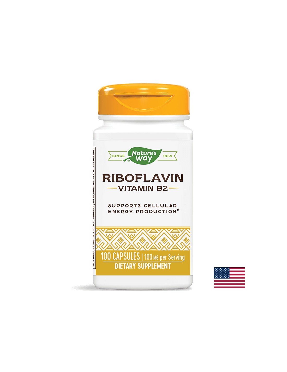 Vitamine B2 100 mg (riboflavine) - 100 capsules