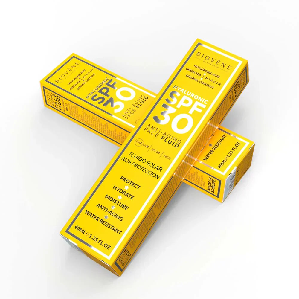 Crème solaire du visage hydratant SPF 30 avec acide hyaluronique anti-âge - 40 ml
