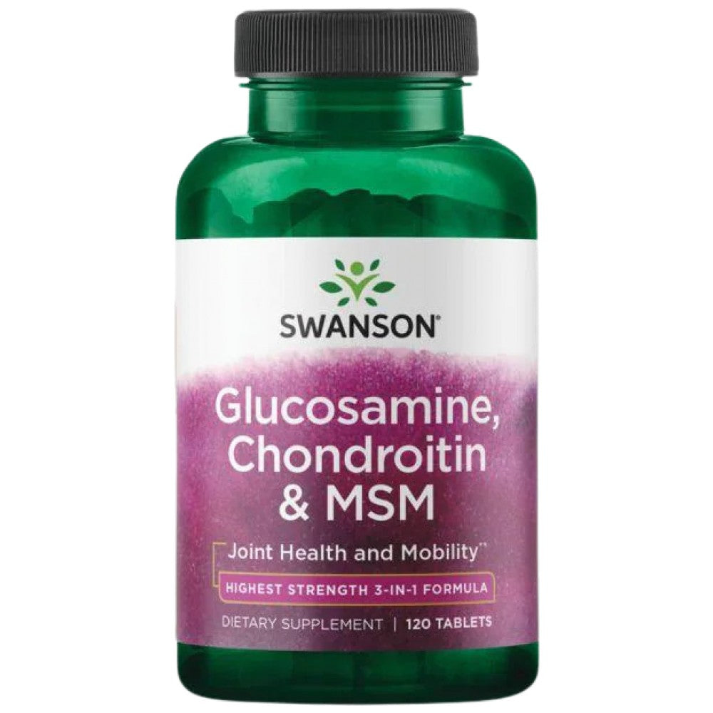 Glucosamine, chondroïtine et MSM - la plus haute résistance - 120 comprimés