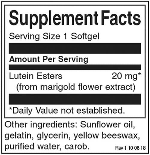 Lutéine 20 mg - 60 softgels