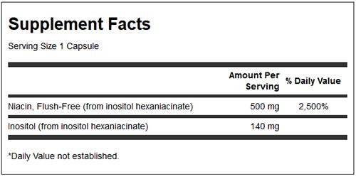 Capsules de niacine 140 sans rinçage