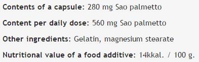 Saw Palmetto 280 mg - 100 capsules