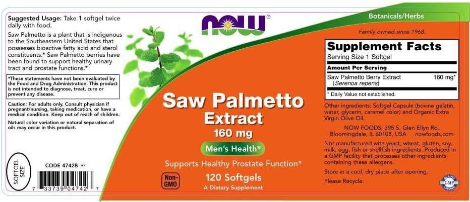 Saw Palmetto Extrait 160 mg - 120 capsules de gel