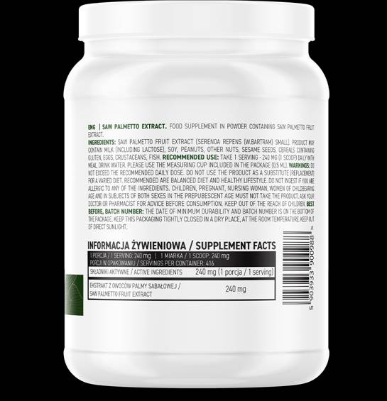 Saw Palmetto Extrait de poudre de 100 grammes