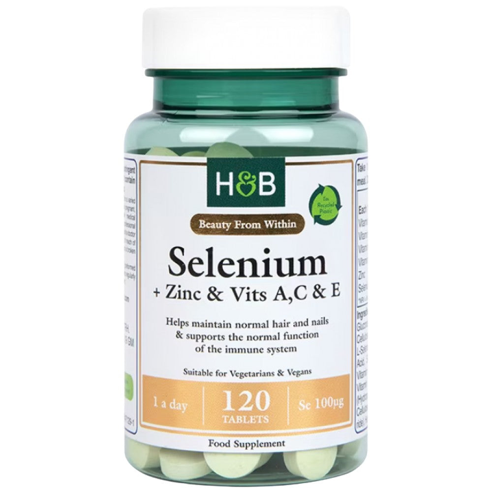 Sélénium 100 mcg + zinc & vits A, C&E - 120 comprimés