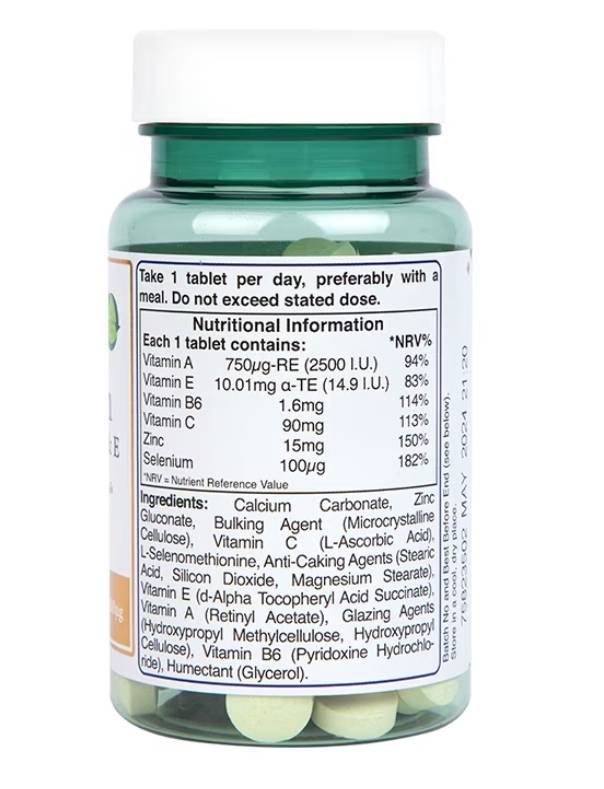 Sélénium 100 mcg + zinc & vits A, C&E - 120 comprimés
