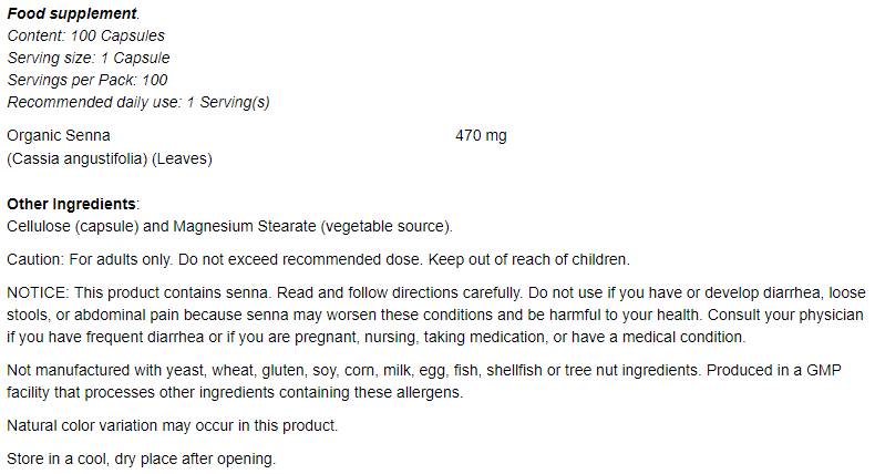 Senna laisse 470 mg - 100 capsules