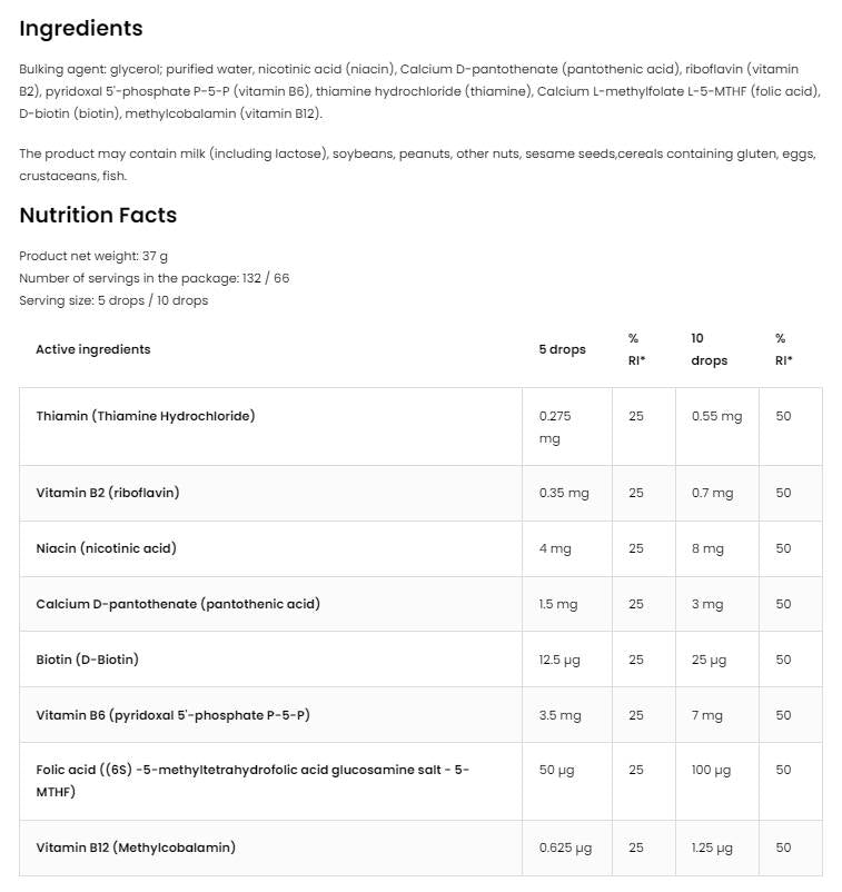 Bouttes de complexe B méthyl | pour les enfants 30 ml