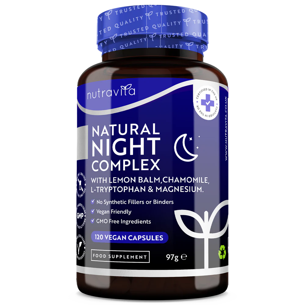 Complexe naturel pour le sommeil nocturne 120 capsules végétales. <tc>Nutravita</tc>