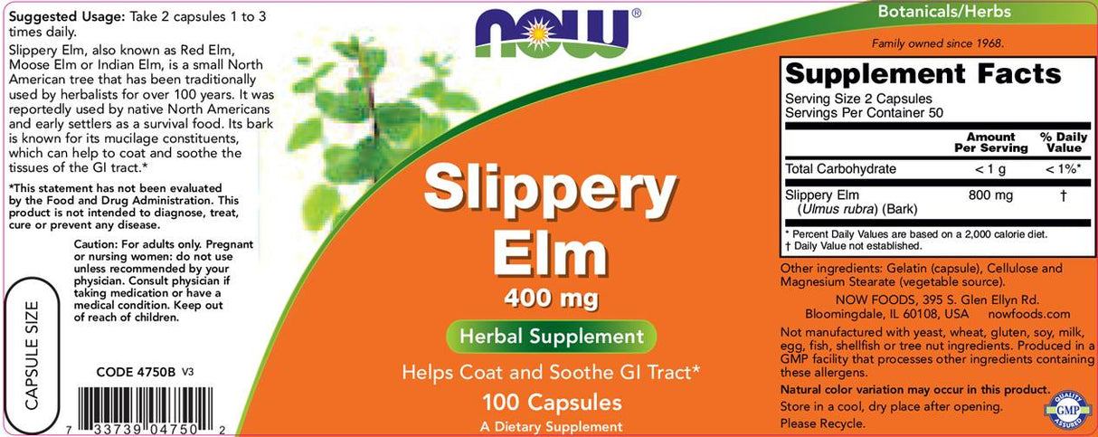 Elm glissant 400 mg - 100 capsules