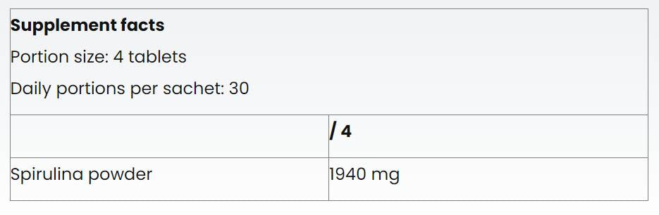 Spiruline 1940 mg - 120 comprimés