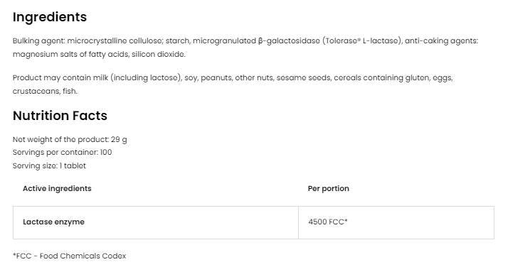 Stilololactique | Enzyme lactase 4500 comprimés FCC 100