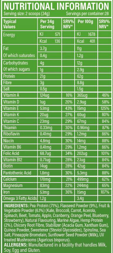 Superfood Greens Powder - 952 grammes