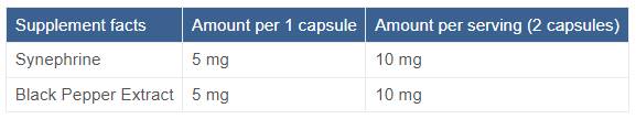 Synéphrine 10 mg | avec pipérine - 60 capsules