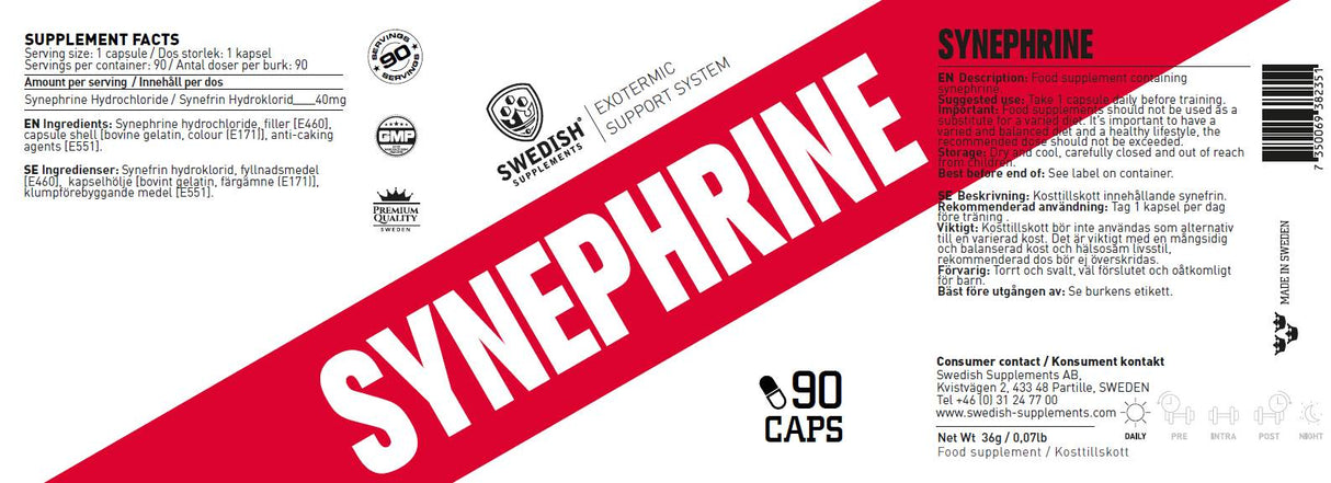 Capsules de HCL synéphrine - 90