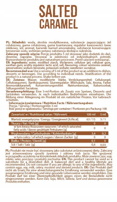 Sirop zéro calorie | Caramel salé - 500 ml