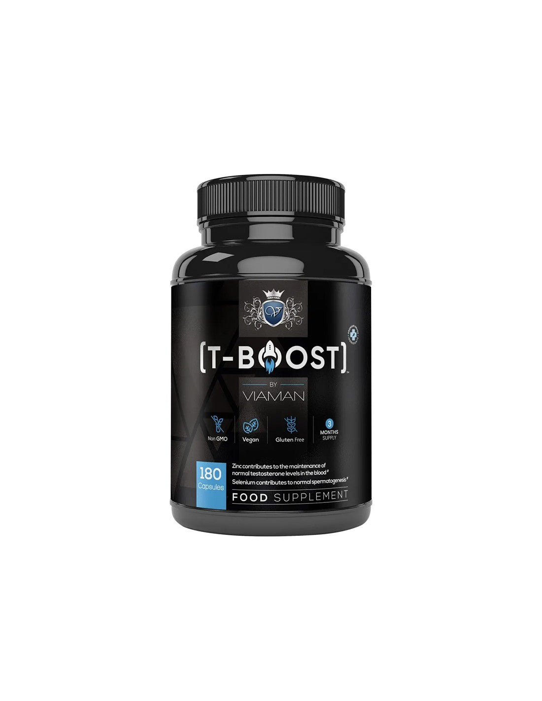 Formule de testostérone pour les hommes T-Boost Viaman ™, 180 capsules