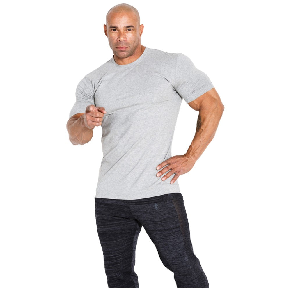 T-shirt masculin avec manches courtes/t-shirt 03 lm classique - gris clair