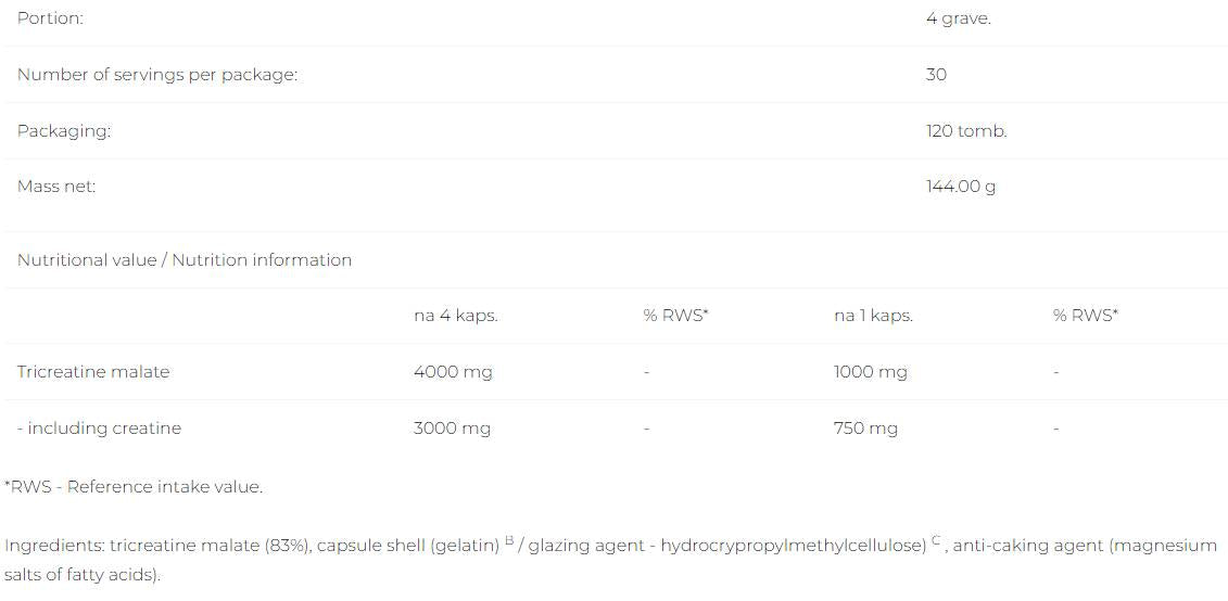 TCM | Tri-créatine malate - 120 capsules