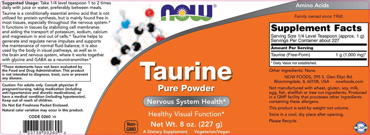 Poudre de taurine - 227 grammes