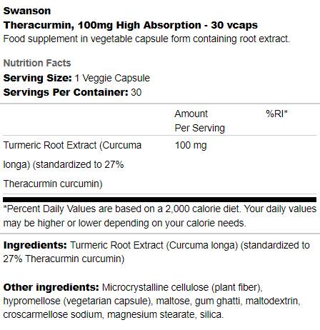 Theracurmin 100 mg | Absullation élevée 30 capsules